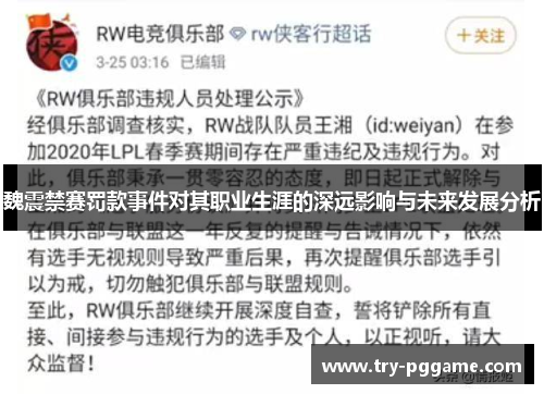 魏震禁赛罚款事件对其职业生涯的深远影响与未来发展分析